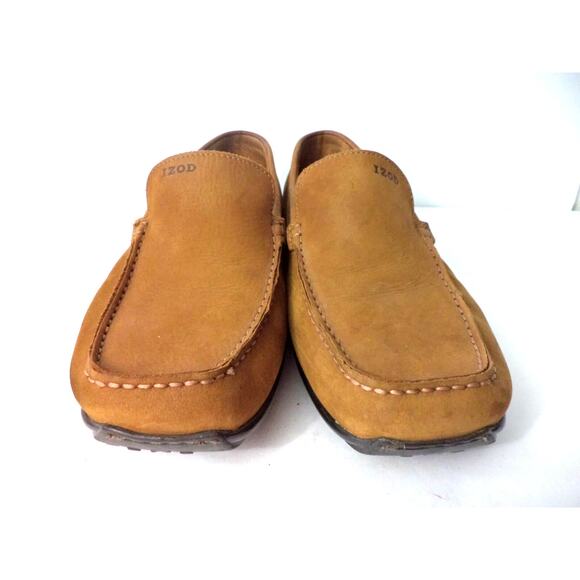 IZOD Apex Mens 11M Brown Leather Loafer Shoe Amazonas Rubber Sole BRAZIL - Picture 2 of 7